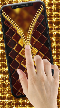 Download Gold Zipper Screen Lock Personalization for Android screenshot 3