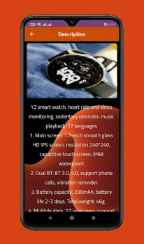 Download Hoco Smart watch Y2 guide Tools for Android screenshot 3