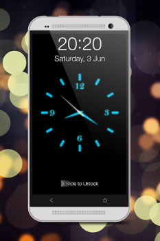 Download Glowing Clock Locker - Blue Personalization for Android screenshot 4