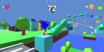Download Blue Hedgehog Dash Run 3D v2 Adventure for Android screenshot 2