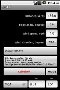 Download Strelok. Ballistic calculator Sport for Android
