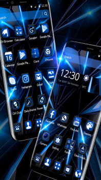 Download Black Blue Future Theme Personalization for Android screenshot 3