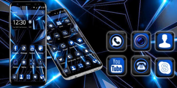 Download Black Blue Future Theme Personalization for Android screenshot 4