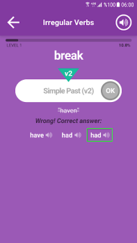 Download Irregular Verbs Education for Android screenshot 3