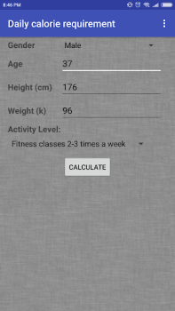 Download Daily calorie requirement Health & Fitness for Android screenshot 3