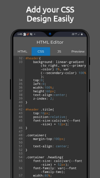Download HTML Editor - HTML, CSS & JS Work for Android screenshot 3