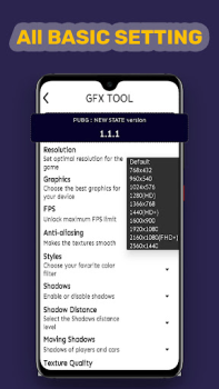 Download GFX tool for pubg new state Tools for Android screenshot 3